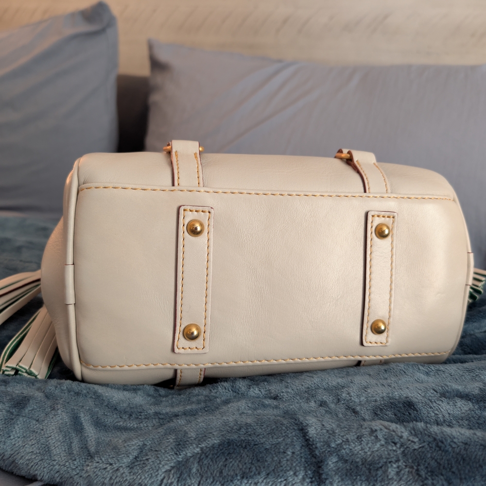 Dooney & Bourke Florentine Leather Micro Satchel In Ecru NWOT - Picture 3 of 7